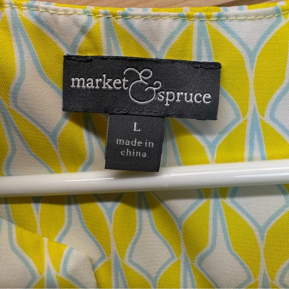 Market & Spruce Yellow, White And Blue Sleeveless Top Size Large EUC - Picture 5 of 9
